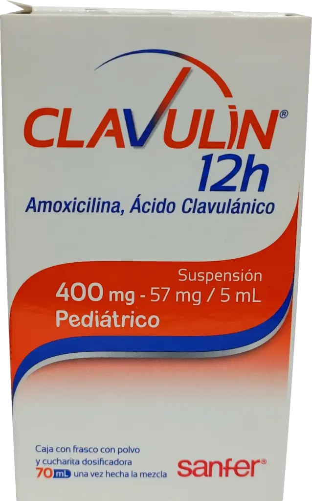 CLAVULIN 12HRS 400/57MG PED 70ML SUSP